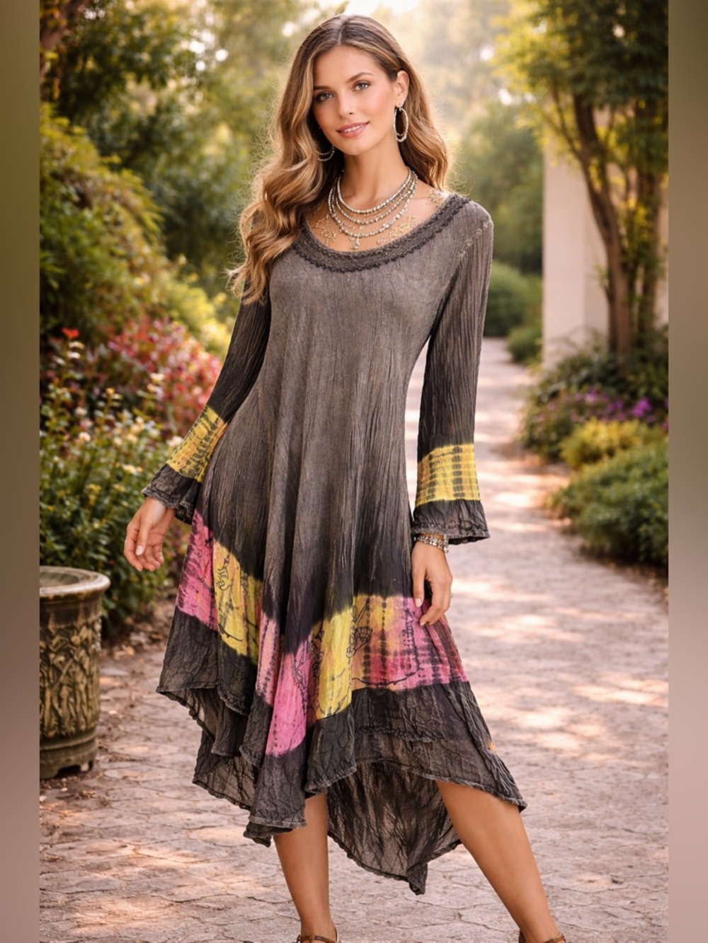 India Boutique, Gorgeous Asymmetrical Easy Wear Dress, Easily Goes Day to Night